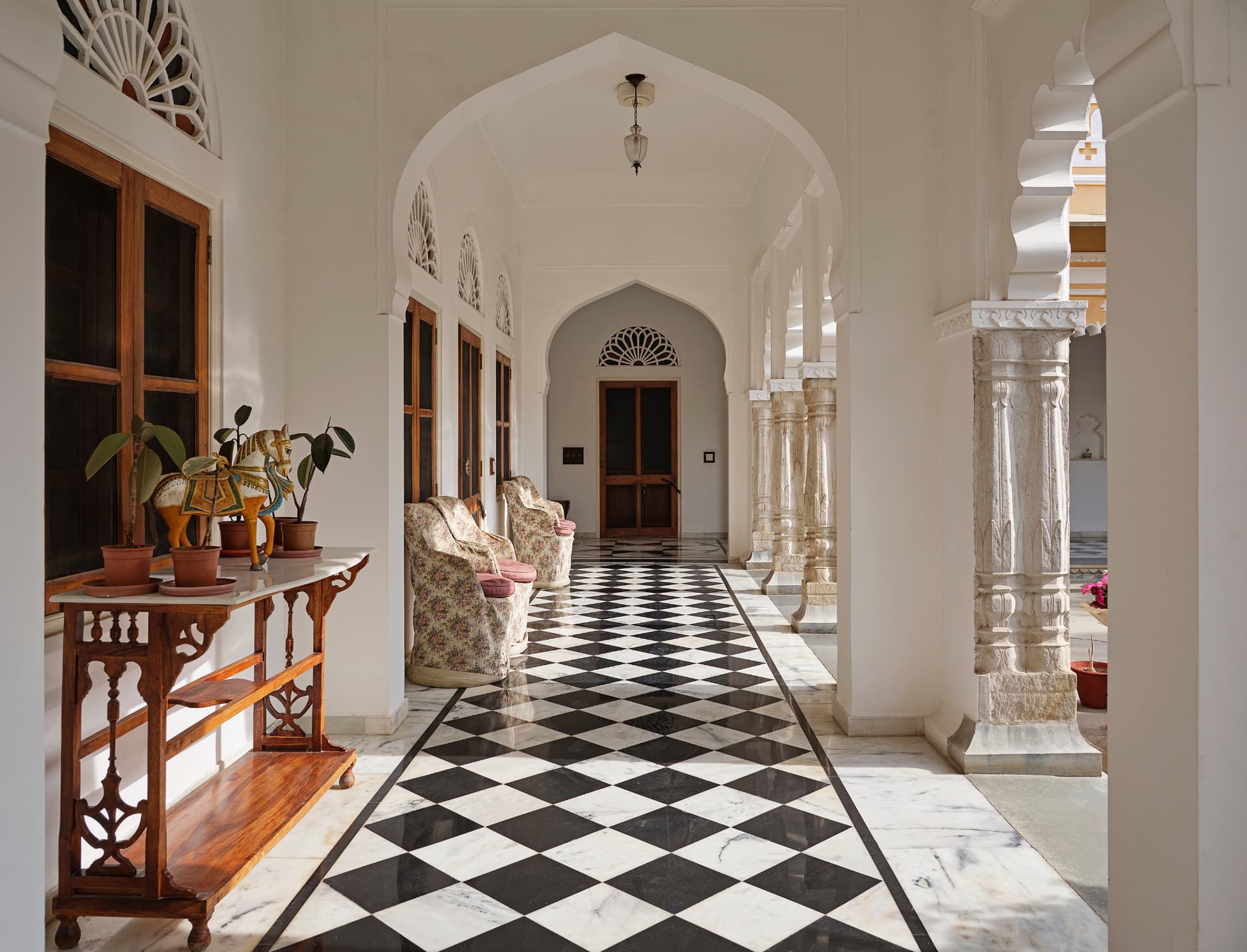 Chequered Marble Corridor