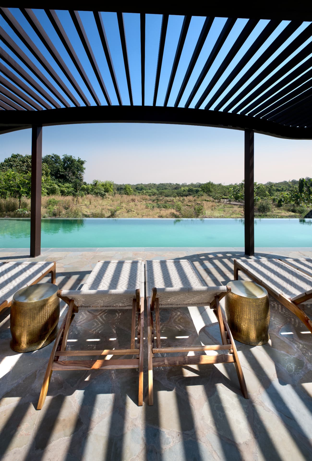 Pool House terrace — Aramness Gir, Gujarat