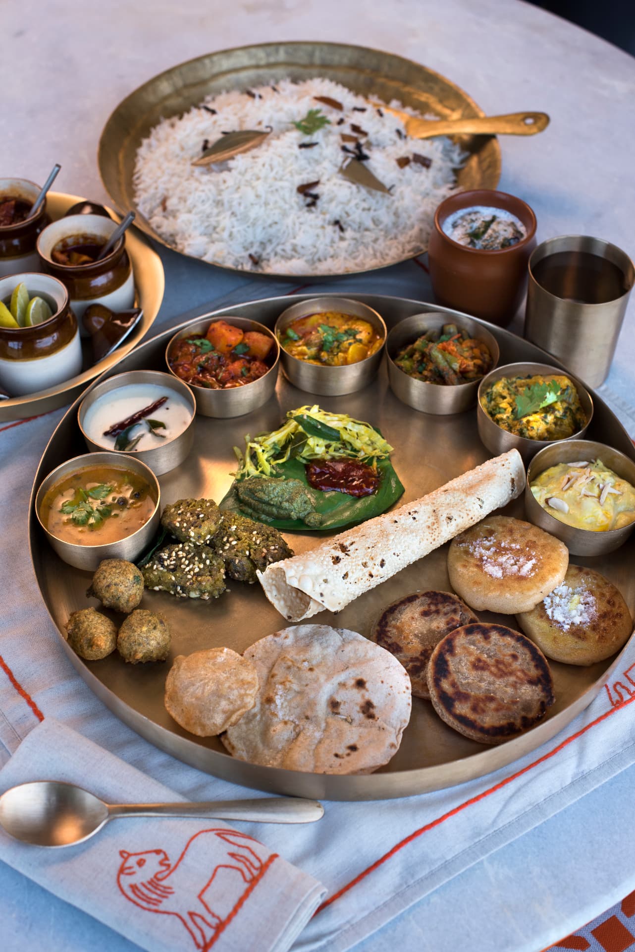 The full Gujarati thali — Aramness Gir, Gujarat