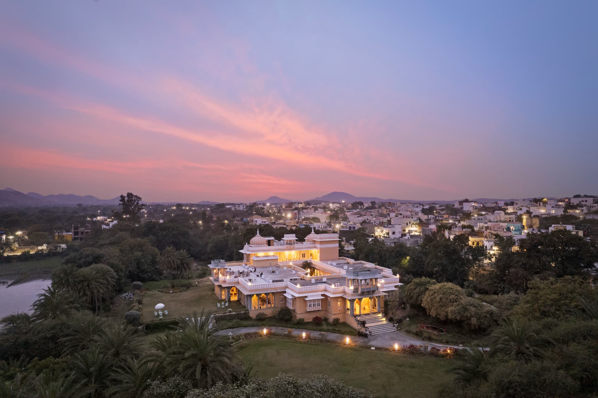 Aerial View at Dusk