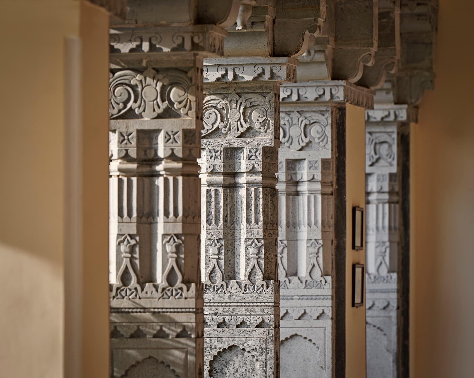 Hand-Carved Stone Pillars