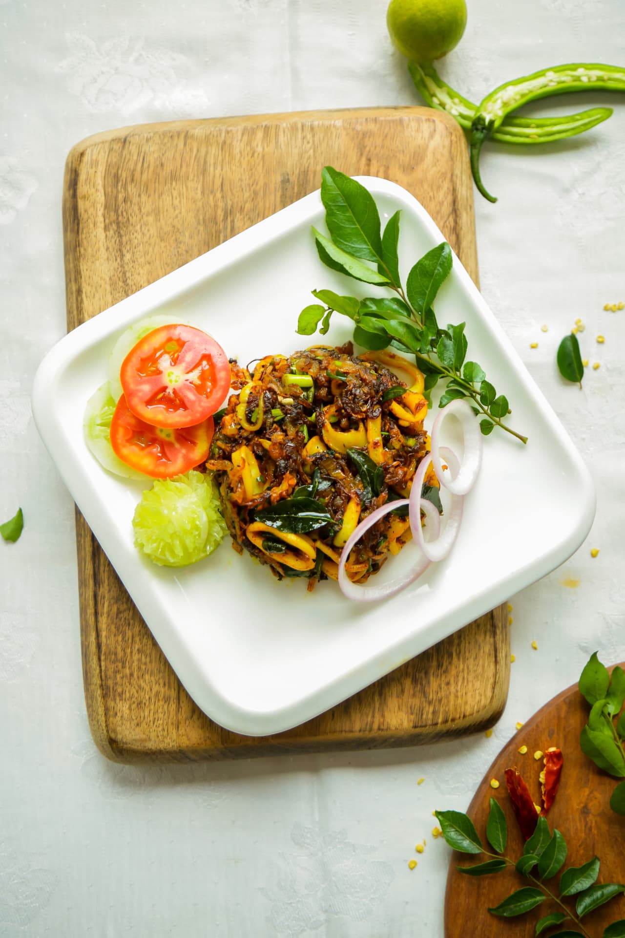 Kerala squid roast at Pavilion Restaurant, Abad Fort