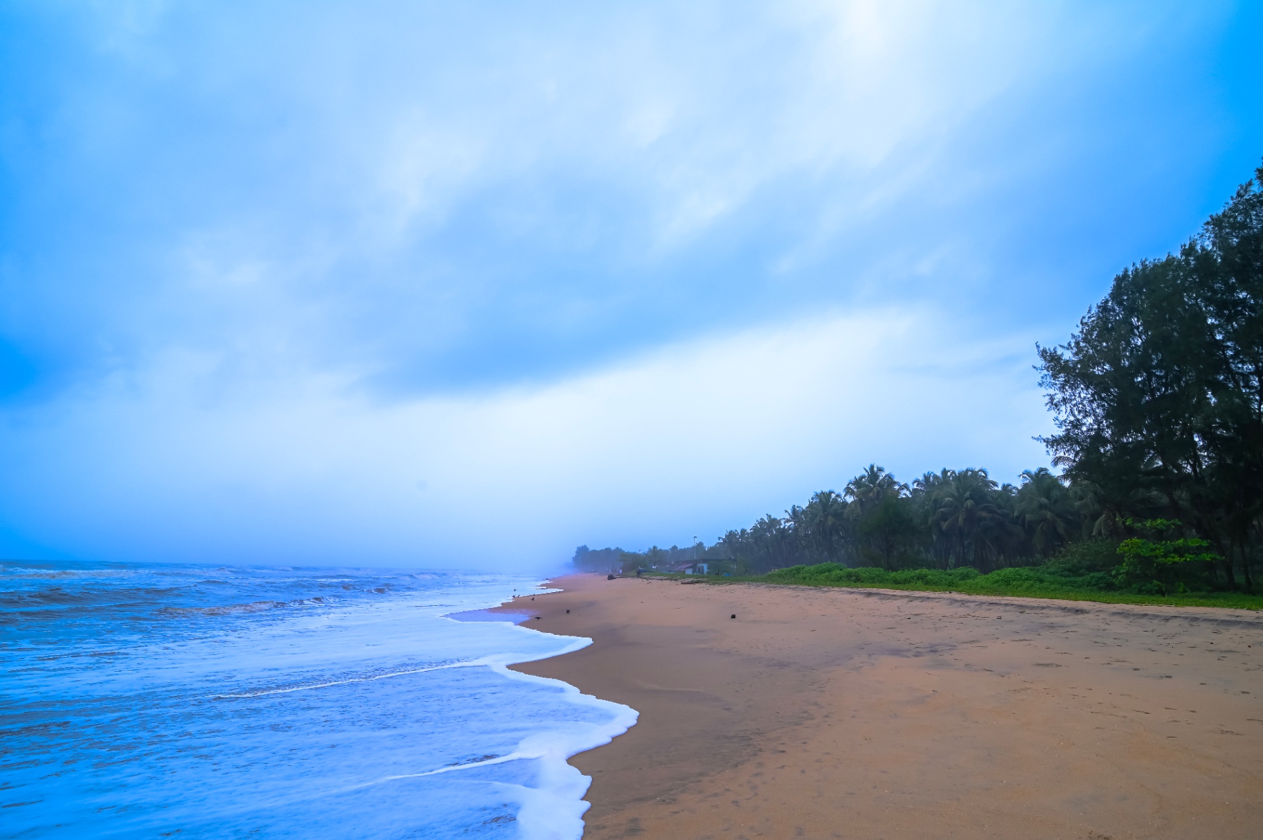 Wide sandy Nattika beach at first light