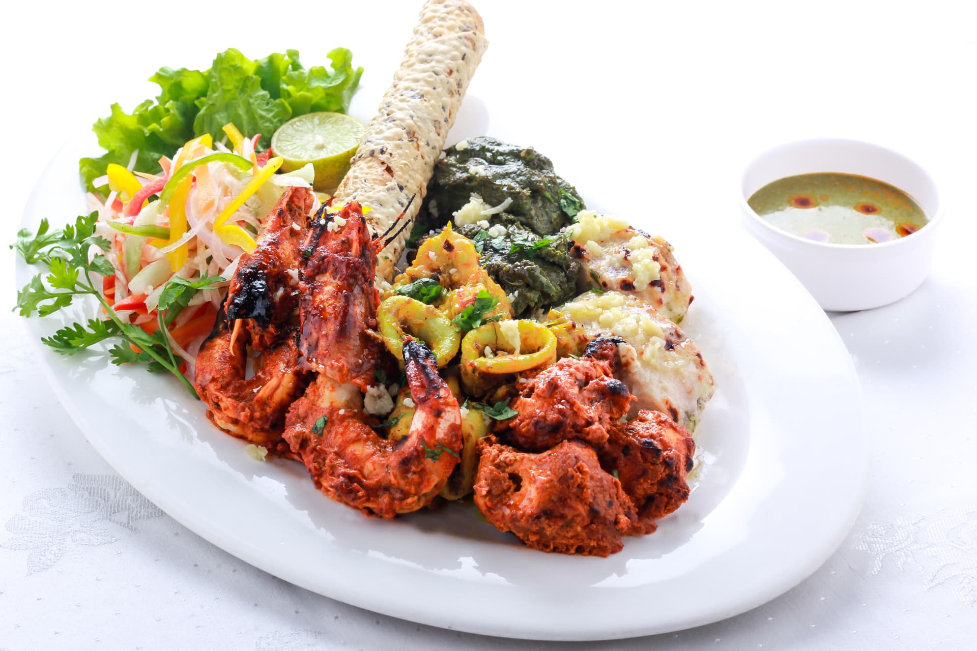 Mixed tandoori seafood platter at Cafe Royale